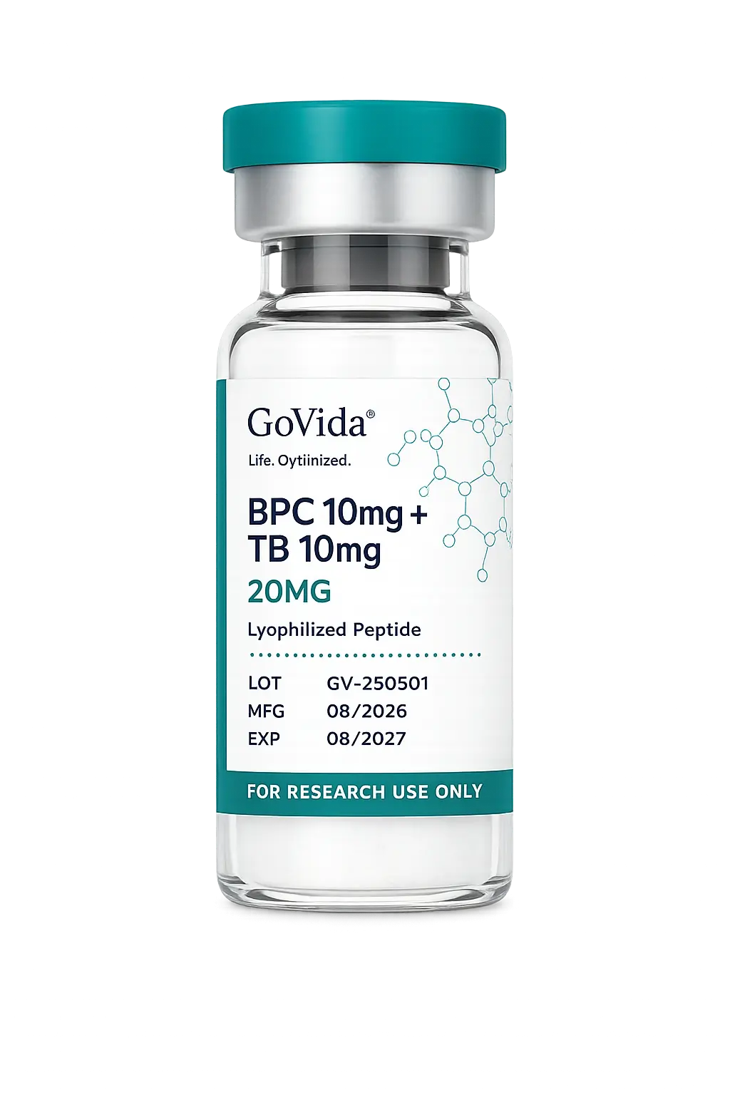 GoVida Labs BPC + TB 10MG + 10MG research label