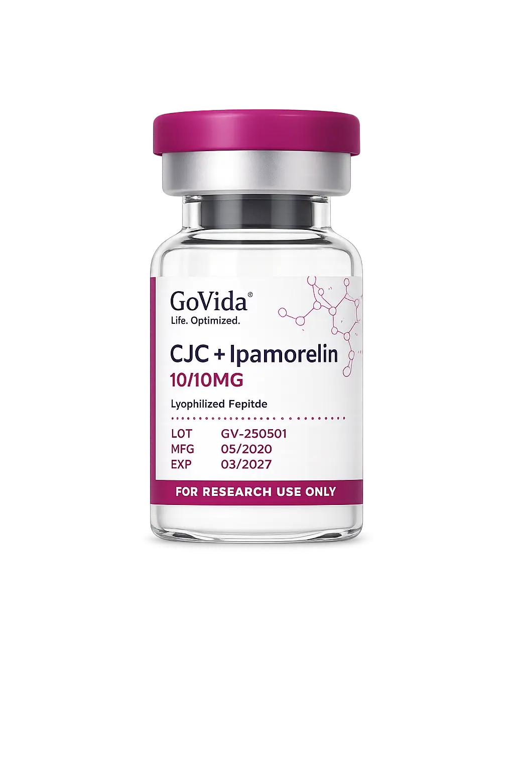 GoVida Labs CJC + Ipamorelin 10/10MG research label